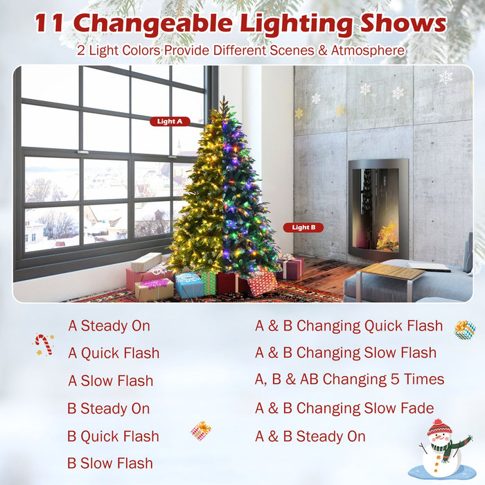 5/6 Feet Artificial Christmas Tree with LED Lights and Tips