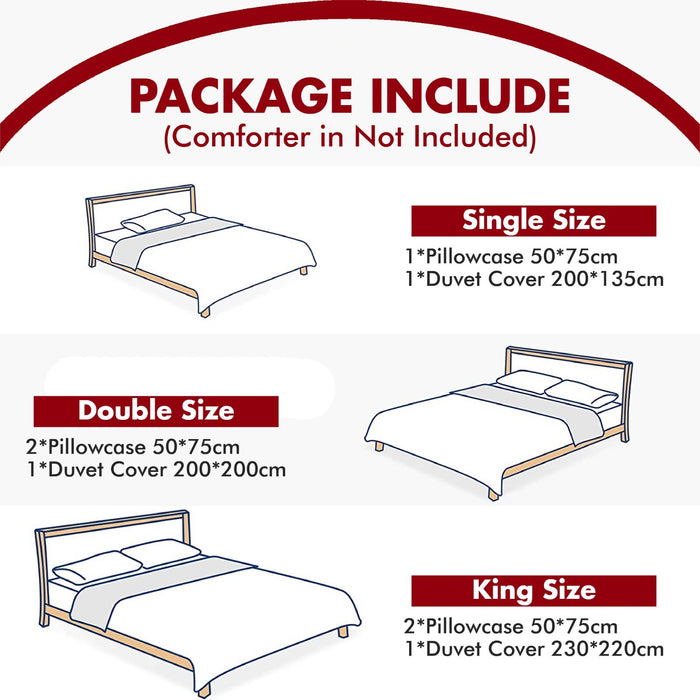 Xmas Duvet Quilt Cover Pillowcase Soft Reversible Printed Bedding Set All Size