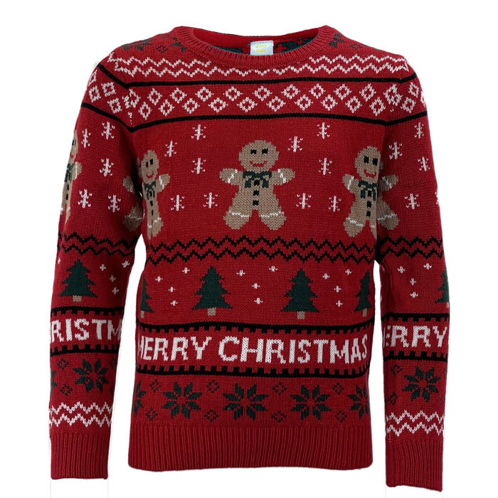 Kids Vintage Christmas Eve Novelty Festive Knitted Sweater Crew Neck Xmas Jumper