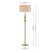 Madrid Antique Brass Floor Lamp with Faux Silk Shade