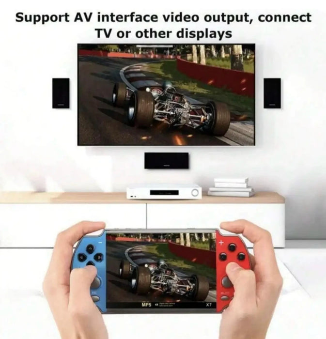 X7 Handheld Game Console 4.3 Inch Handheld High Definition Screen with Clear Video Built in Many Arcade Games Retro Games