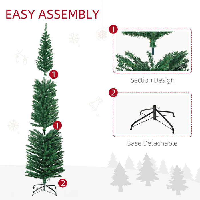 Slim Christmas Tree – 7.5ft Pre-Lit Colourful LED Design - Samanta Factory