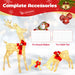 3 Pieces Lighted Reindeer Family Set with 230 LED Lights and Stakes