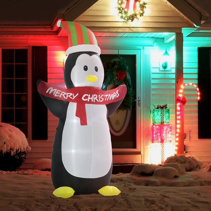 Inflatable Christmas Penguin – 243cm LED Light-Up Outdoor Decor - Samanta Factory