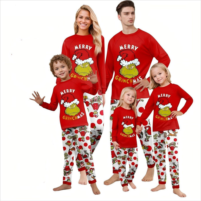 Christmas Family Matching Pyjamas Adults Kids Funny Grinch Nightwear Pajamas Pjs