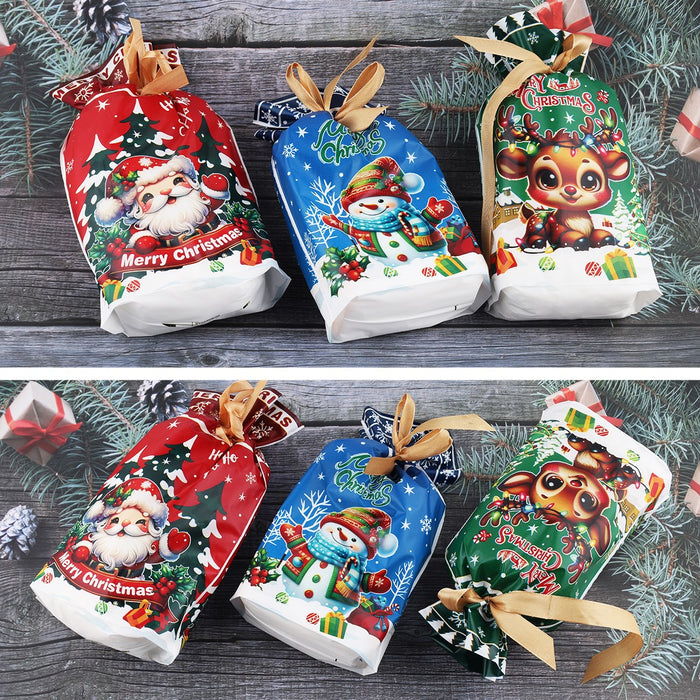 30Pcs Large Christmas Sacks Party Present Gift Bags Drawstring Wrap Storage UK~