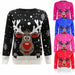 LADIES KNITTED RUDOLPH REINDEER XMAS WOMENS CHRISTMAS NOVELTY JUMPER SWEATER TOP
