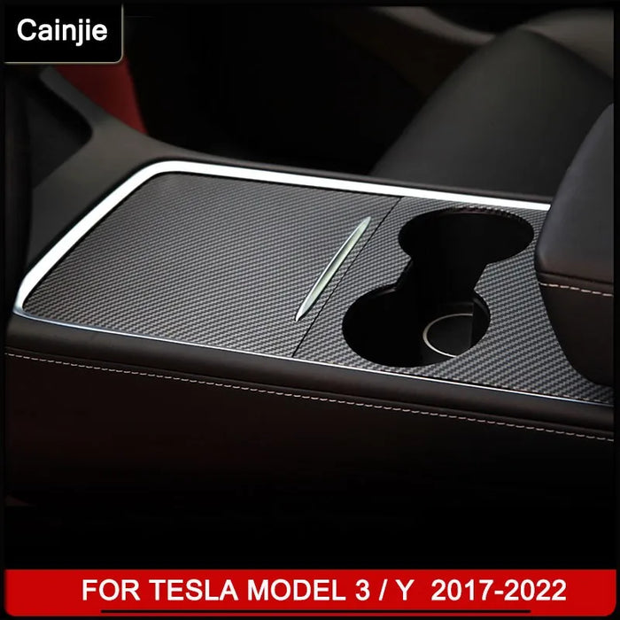 Dashboard Cover for Tesla Model 3 Y Car Door Trim Center Console Carbon Fiber ABS Stickers Interior Accessories 2017-2021 2022