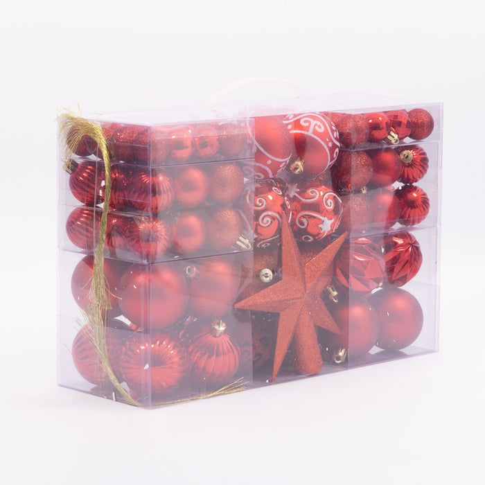 100 Christmas Baubles Tree Hanging Balls Xmas Party Beads Ornament Mixed Sizes