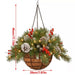 Pre-Lit Artificial Christmas Hanging Basket - Flocked with Mixed Decorations UK