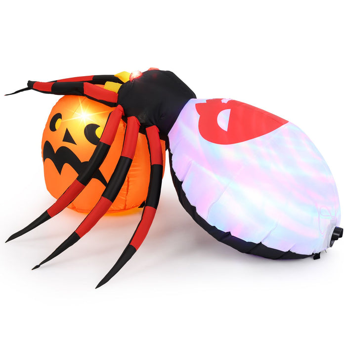 Inflatable Halloween Spider with Colorful Rotating Light