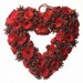 Heaven Sends Red Pinecone Rose Heart Christmas Wreath Front Door Decoration