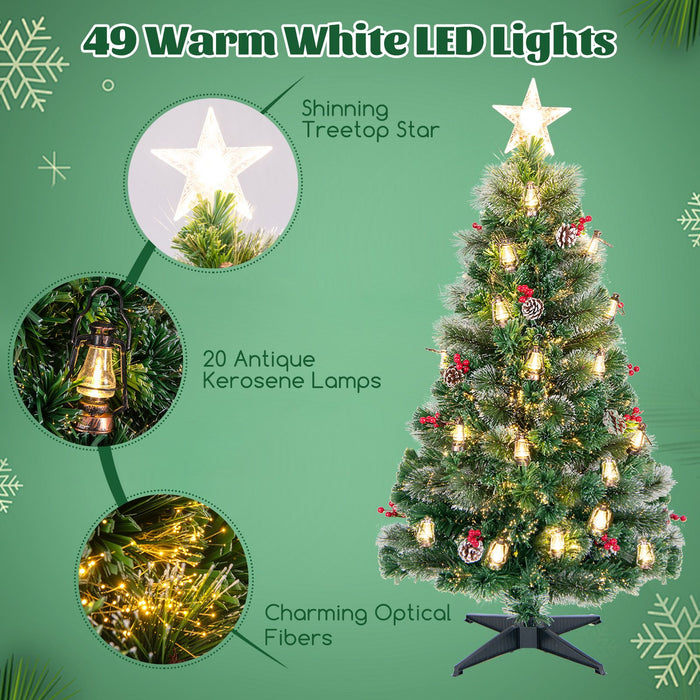 150/180CM Artificial Christmas Tree with 8 Lighting Modes and Optical Fibers