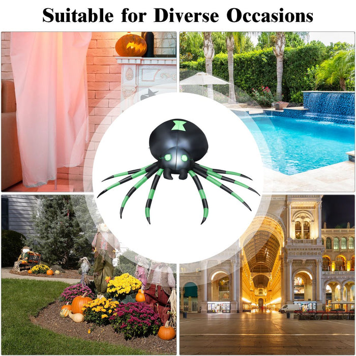 Inflatable Halloween Spide with LED Lights and Powerful Blower