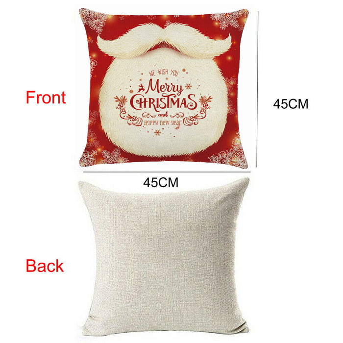 Christmas Pillow Case Cushion Cover Xmas Santa Claus Tree Snow Home Decor 45*45