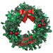 Christmas Holly Tinsel Wreath Decoration 25Cm - Choose Colour
