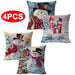 4 Pcs Christmas Cushion Cover Snowman Pillow Case Home Sofa Throw Decor Xmas 18"
