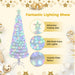 150/180CM Artificial Xmas Tree Pencil Tree with Treetop Star and 7 Lighting Modes