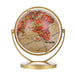 Desktop 360-degree rotating world globe with gold frame and black base