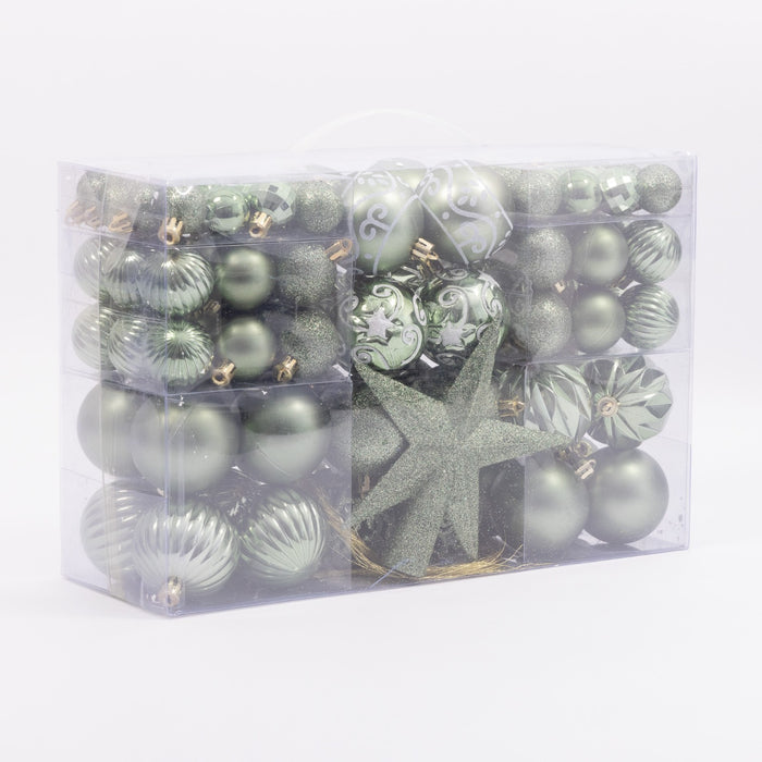 100 Christmas Baubles Tree Hanging Balls Xmas Party Beads Ornament Mixed Sizes