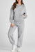 Two-piece cotton blend lounge set with dropped shoulder hoodie and matching pants