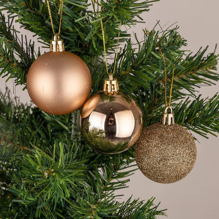 Christmas Baubles Hanging Decoration Shiny Glitter Balls Xmas Tree Ornament 50Mm
