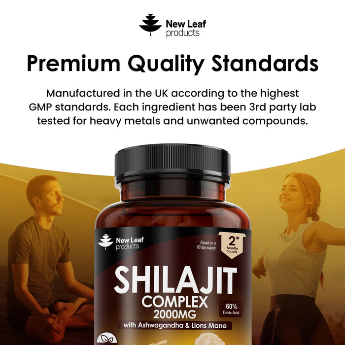 Shilajit, Ashwagandha, Lions Mane Capsules