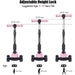 Kids Three Wheel Kick Scooter, LED Flashing Wheels, Height Adjustable, 3-In-1 Lightweight Children'S Scooter for Aged 2-8