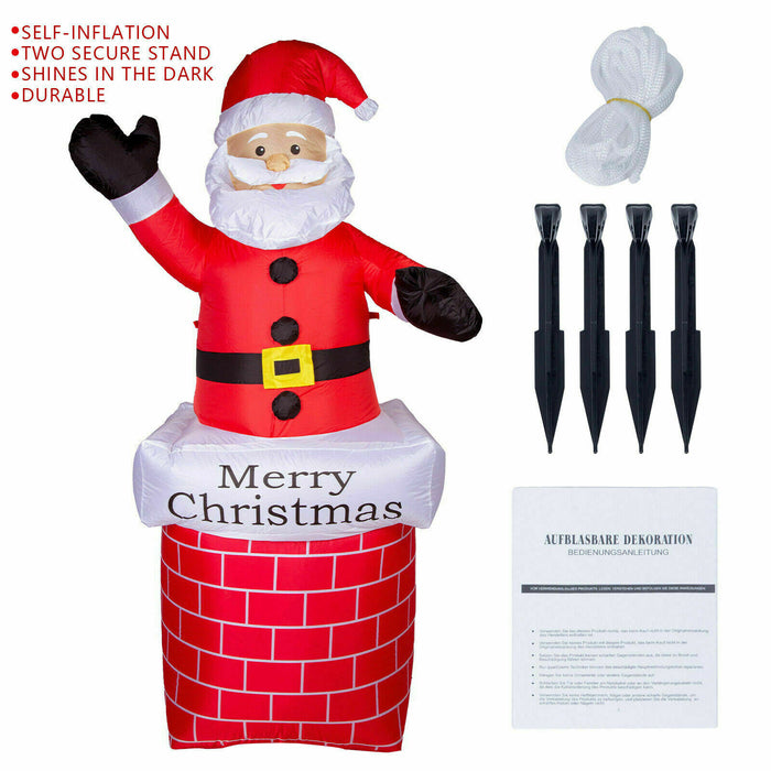7Ft Inflatable Christmas Santa Claus Xmas Decoration LED Lights Holiday Blow Up
