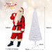 150/180CM Artificial Xmas Tree Pencil Tree with Treetop Star and 7 Lighting Modes