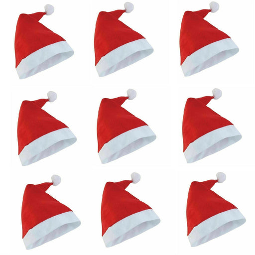 Lot Unisex Father Christmas Hat XMAS Santa Adult Size Hats White Plush Classsic