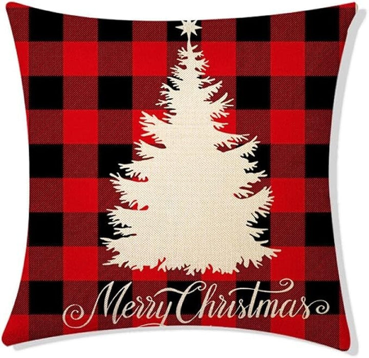 4-Pack Vintage Christmas Throw Pillow Covers Cushion Home Decor UK Stock