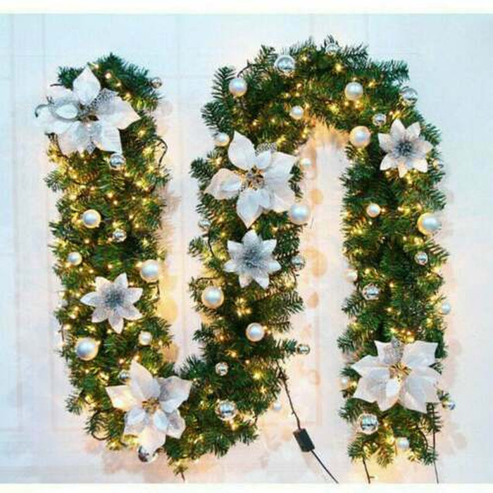 9Ft Christmas Garland Decoration Door Wreath Xmas Fireplace