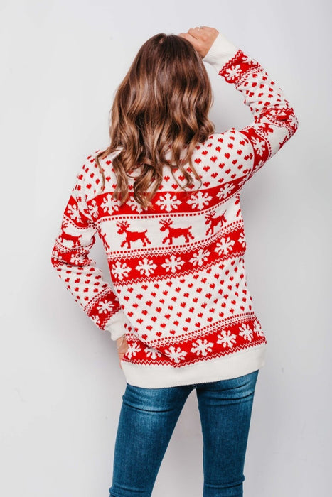 New Ladies Womens Santa Xmas Christmas Novelty Fairisle Retro Jumper Sweater