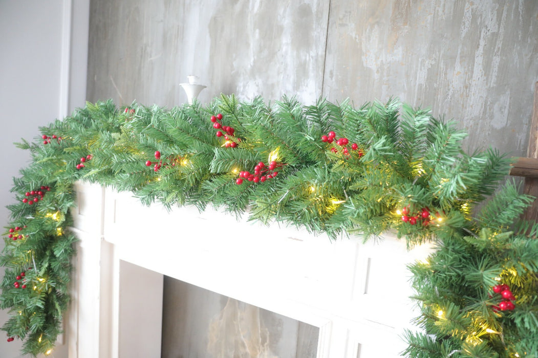 9Ft Christmas Garland Decoration Door Wreath Xmas Fireplace