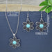 3-Piece Elegant Blue Stone Floral Jewelry Set - Samanta Factory