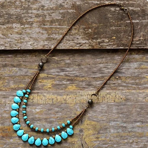 Turquoise Choker Necklace - Samanta Factory