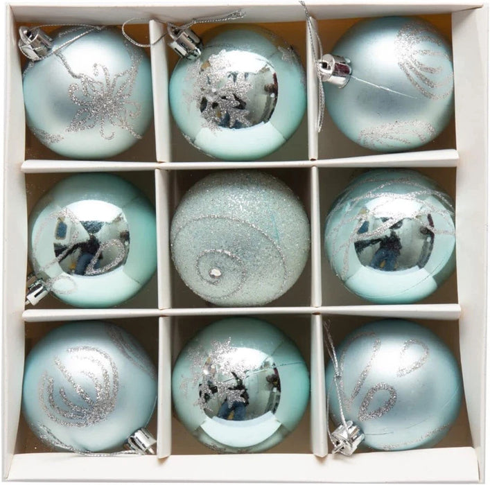 Christmas Baubles 9 X 6Cm Glitter Luxury Premium Tree Decorations Xmas Decor