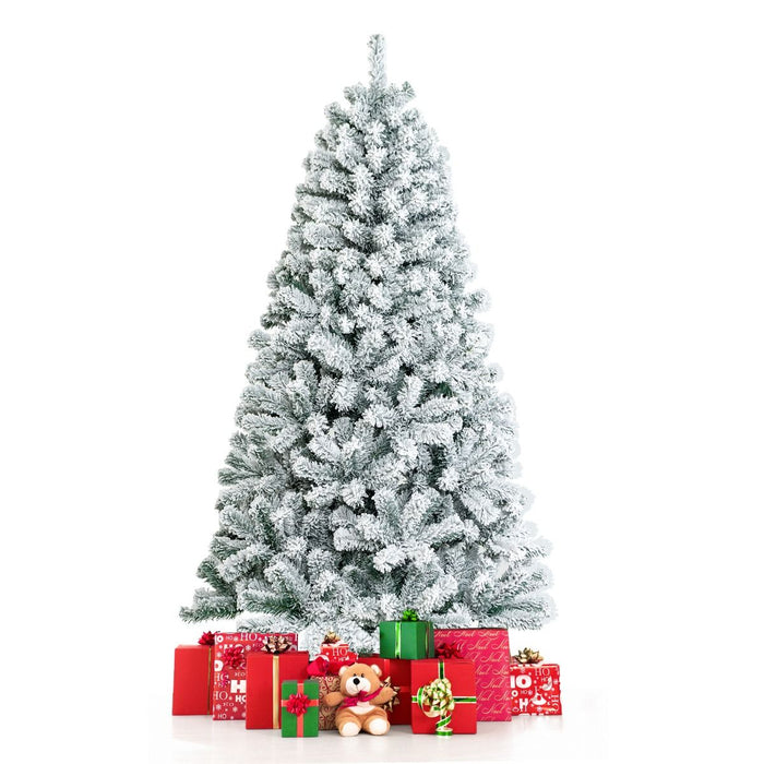180/240 Cm Snow Flocked Artificial Christmas Tree with 600/1010 Tips