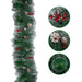 9Ft Christmas Garland Snow Flocked with Lights Pinecones Berries Wreath Bushy