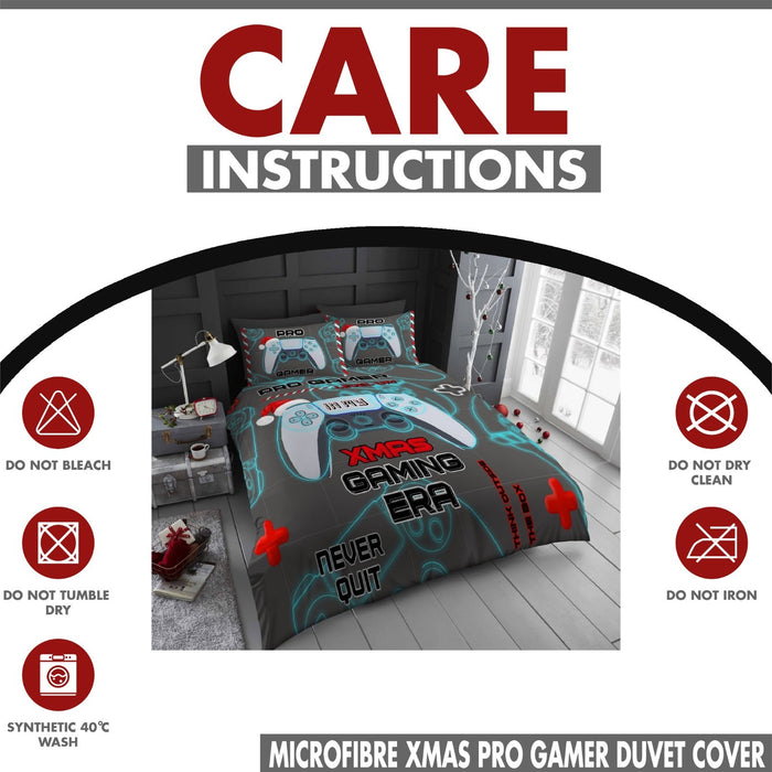 Xmas Duvet Quilt Cover Pillowcase Soft Reversible Printed Bedding Set All Size