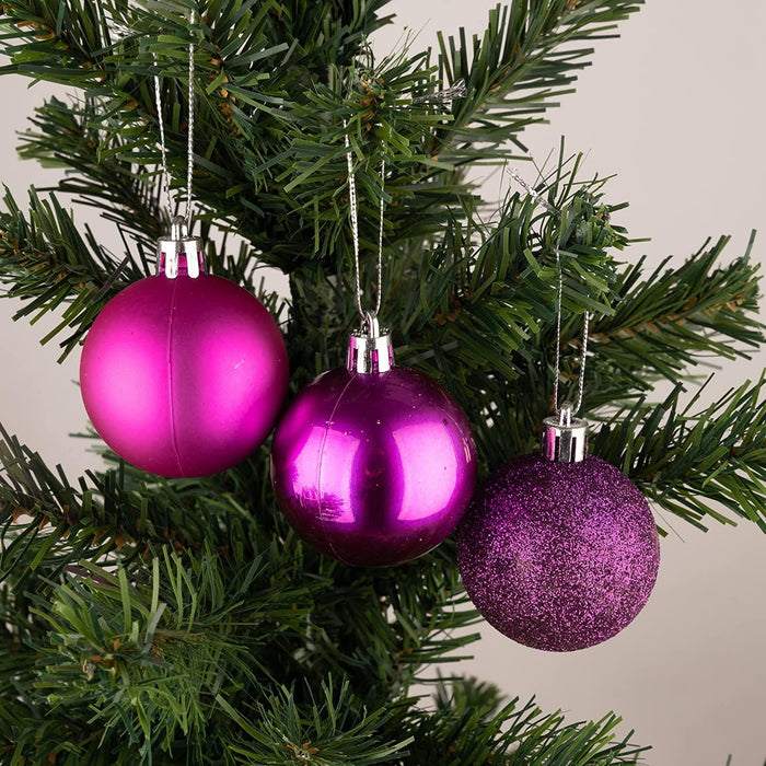 Christmas Baubles Hanging Decoration Shiny Glitter Balls Xmas Tree Ornament 50Mm