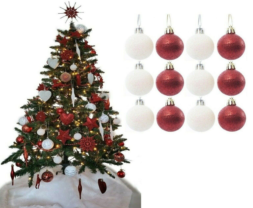 12Pc Christmas Tree Baubles, Tree Decorations, Xmas Bauble Decorations/Or