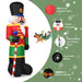 2.4M Inflatable Christmas Nutcracker Soldier with 3 LED Lights and Candy Scepter