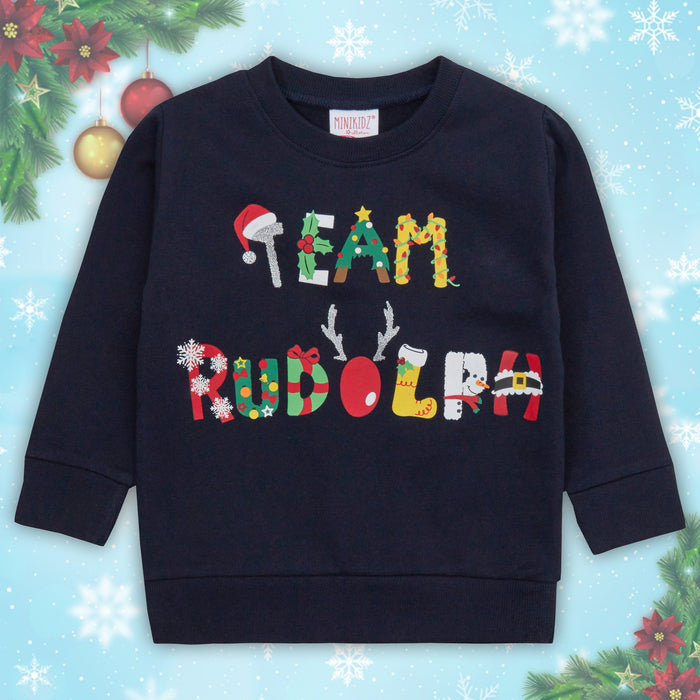Childrens Kids Boys Girls Christmas Xmas Jumper Sweatshirt Sweater Glitter Warm