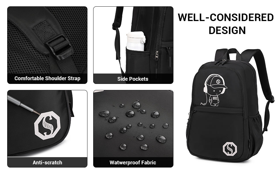 Luminous School Backpack Set – 3-in-1 Glow-in-the-Dark Bag with Laptop Compartment & Accessories