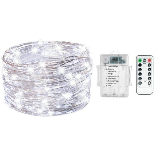 10M 100LED Battery Cooper Wire Light String Fairy Lights Xmas Party Remote