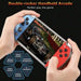 Handheld gaming console with 4.3-inch screen, 1000 built-in retro games, TV output, and dual control setup

