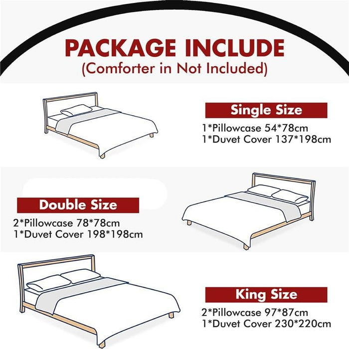 Xmas Duvet Quilt Cover Pillowcase Soft Reversible Printed Bedding Set All Size