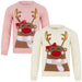 Kid'S Girl'S Christmas Jumper Sequin Reindeer Knitted Xmas Pullover Sweater Top